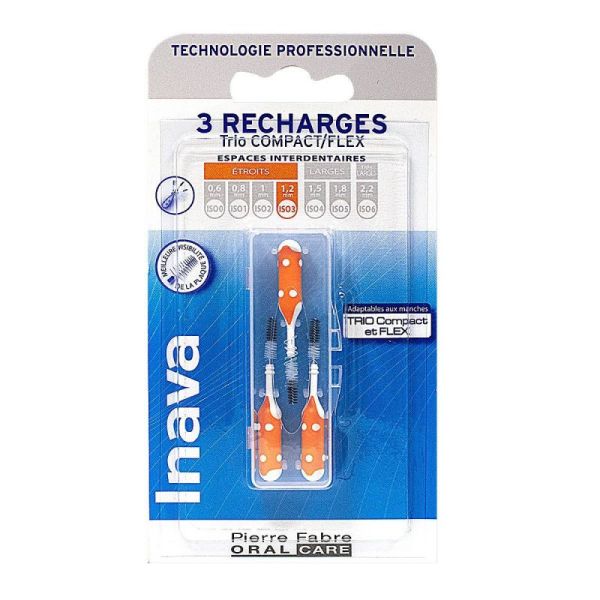 3 interdental brushes refills 3 Trio Compact/Flex