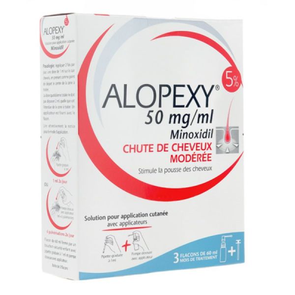 Alopexy 5% - Solution for skin application - 3 x 60 ml