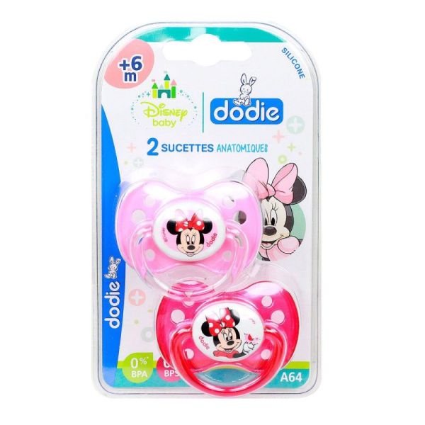 2 anatomical pacifiers +6 months Disney Minnie