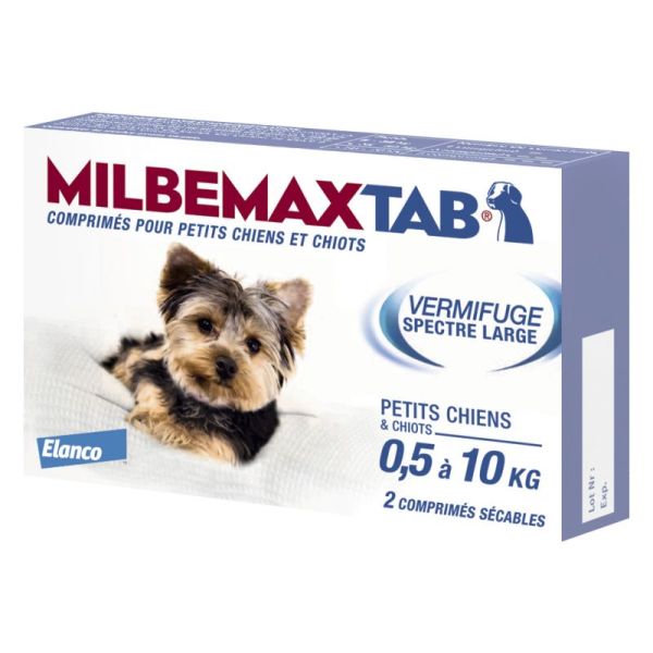 Milbemaxtab petits chiens 2 comprimés