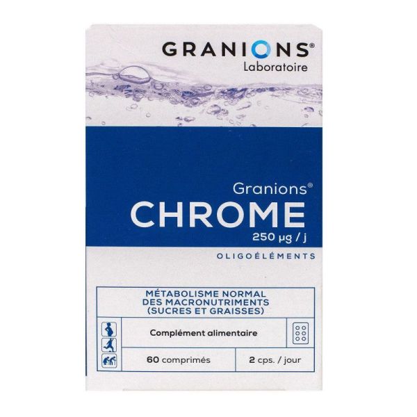 Chromium 250µg trace elements 60 tablets