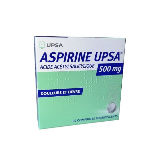 Aspirin 500 mg 20 effervescent tablets