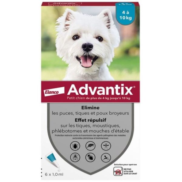 Advantix small dog 4 to 10kg - 6 pipettes