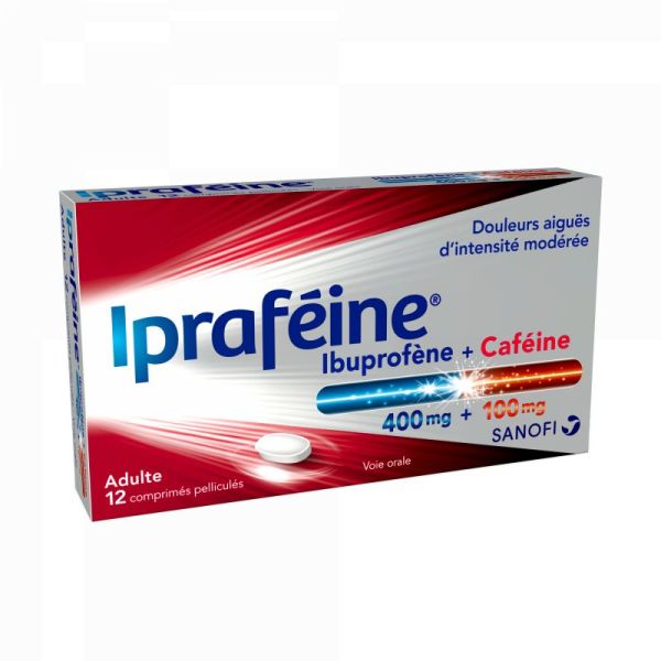 Ipraféine 400mg/100mg - Acute pain of moderate intensity - 12 tablets