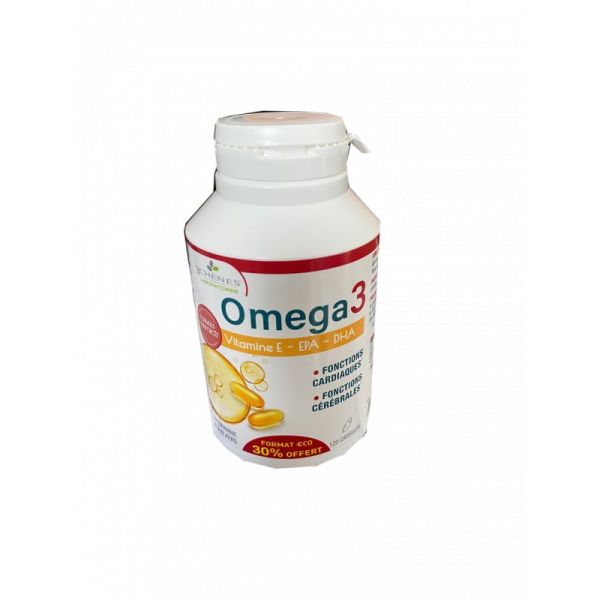 OMEGA3 - Vitamin E - EPA - DHA - Heart and Brain Functions - 120 capsules