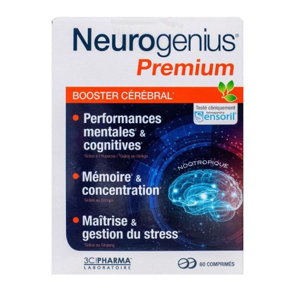 Neurogenius Premium Brain Booster - 60 Tablets