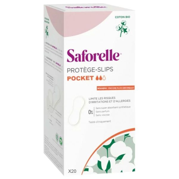 Saforelle Coton Prot-Slip Pockt Bt20