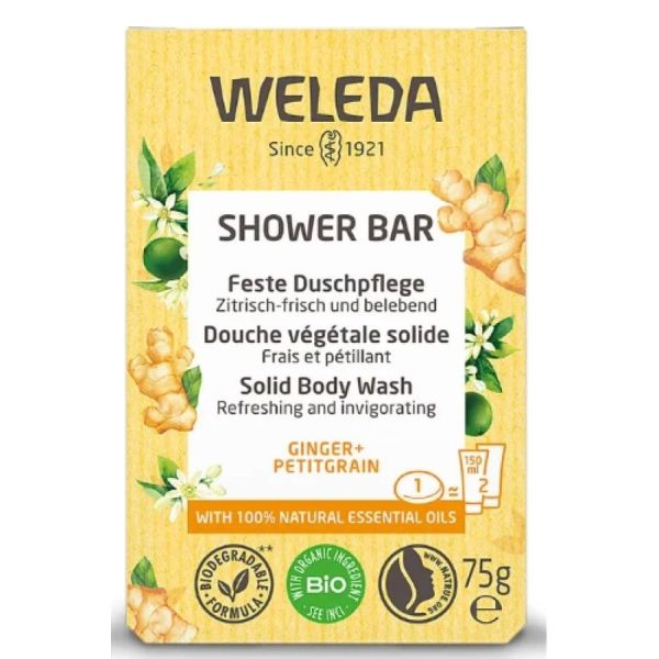 Solid vegetable shower Ginger & Petitgrain - 75g