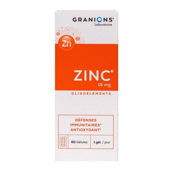 Zinc 15mg oligo-éléments 60 gélules