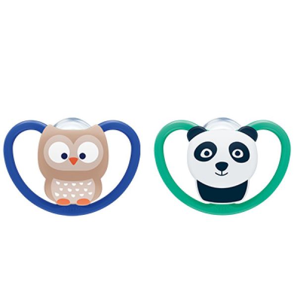 Sucette Space 6-18m - Panda/Hibou x2