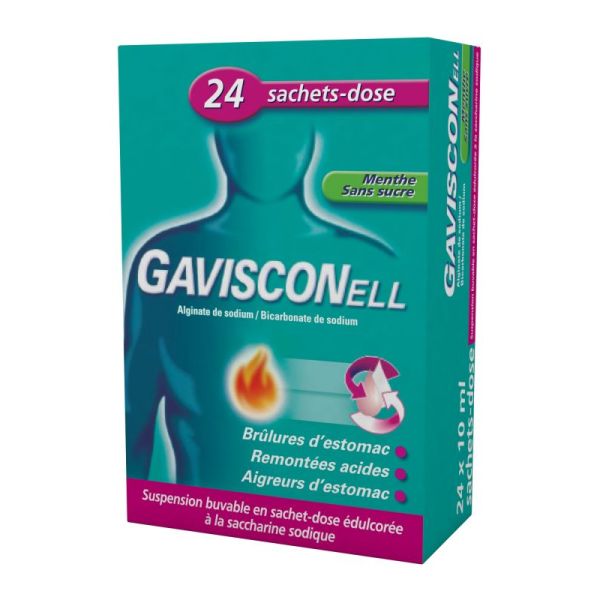 Gavisconell mint without sugar - 24 sachets