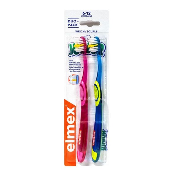 2 junior toothbrushes 6-12 years old