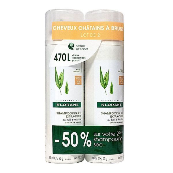 Dry shampoo oats chestnut/brown hair 2x150ml