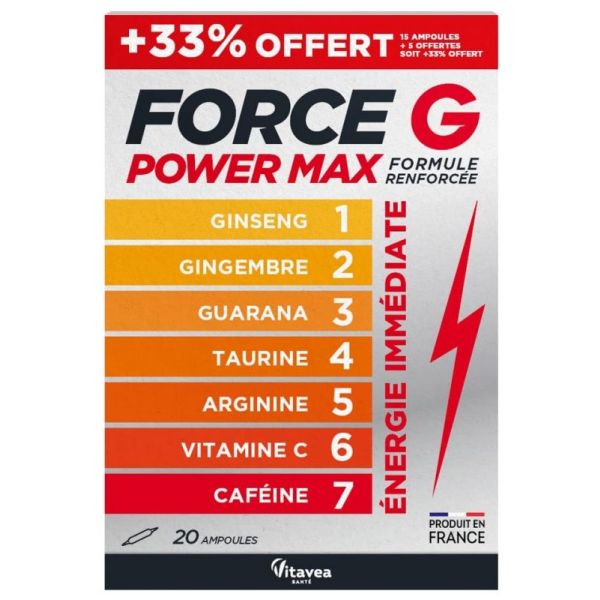 Force G Power Max reinforced formula 20 vials