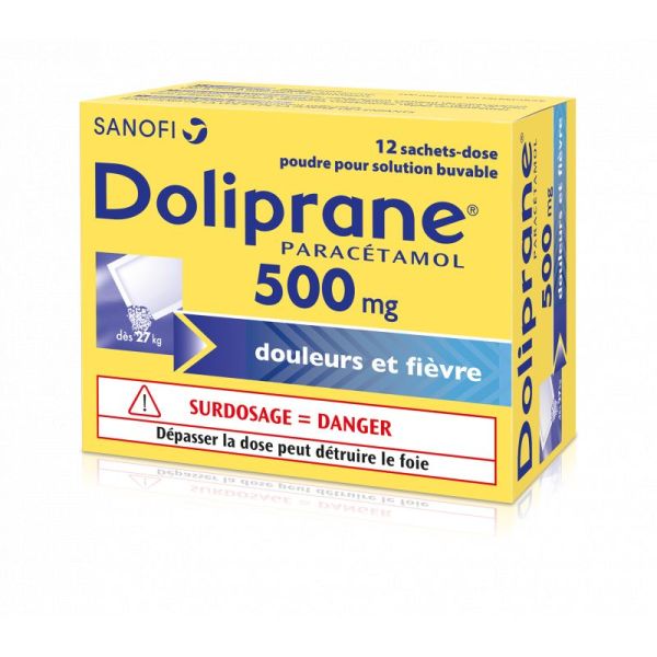 Doliprane 500mg 12 sachets