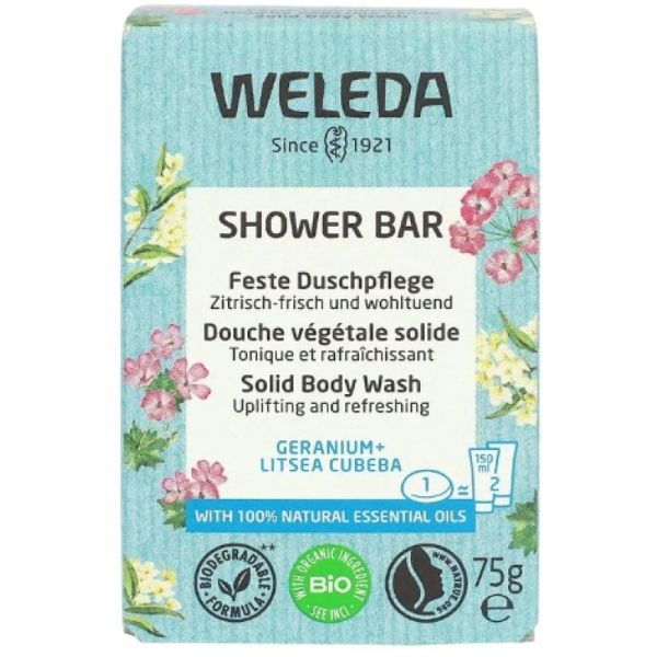 Solid vegetable shower Geranium & Litsea Cubeba - 75g